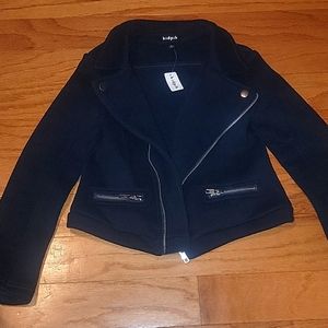 Navy Kidpik girls moto jacket